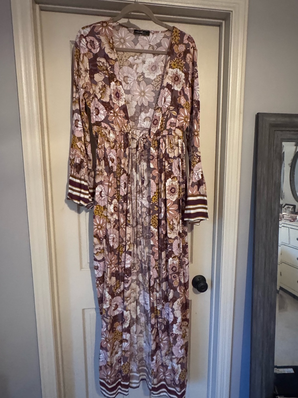 Never Worn! Floral Maxi Duster— Mauve Floral